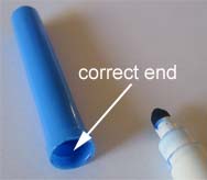 Correct end of marker cap