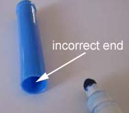 Incorrect end of marker cap