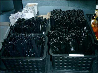Boxes of teaspoons, soup spoons, knives and forks